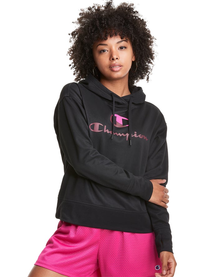 Champion Hoodie Dames - Zwart - Game Day Split Logo ( 653094-FSU )